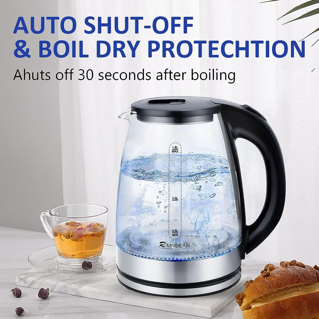 1.8L Glass Electric Kettle with LED Light
