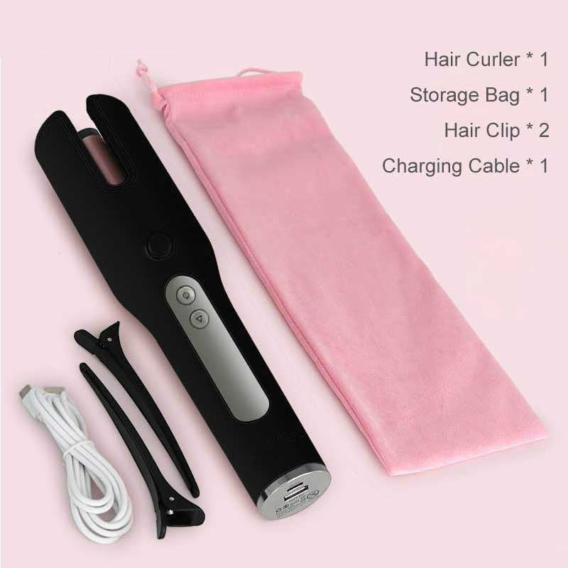 Wireless Automatic Hair Curler – USB Rechargeable, LCD Display, Ceramic Heating