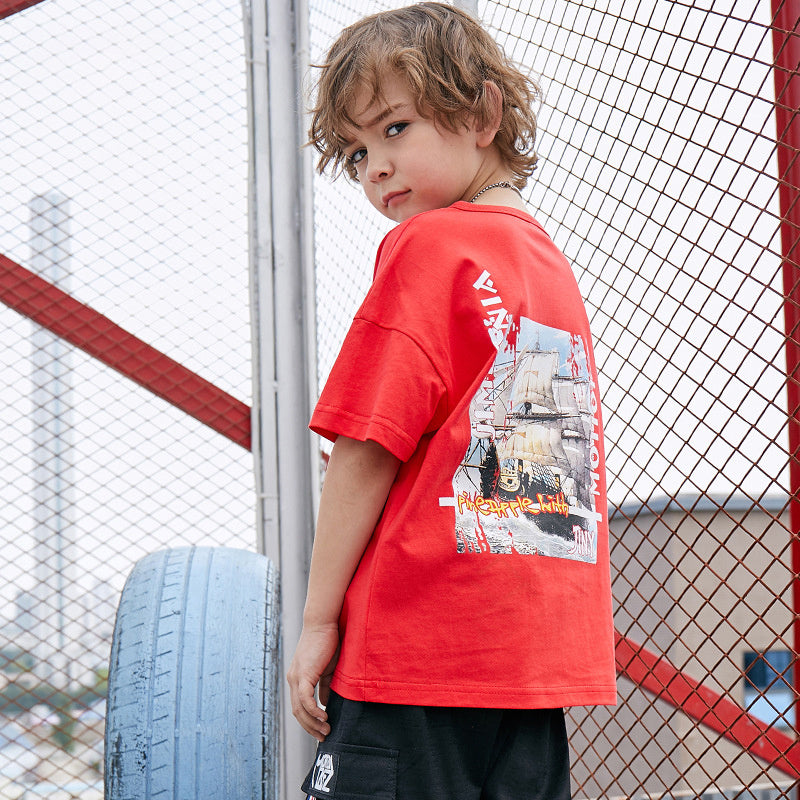 Children's sports printed T-shirt
