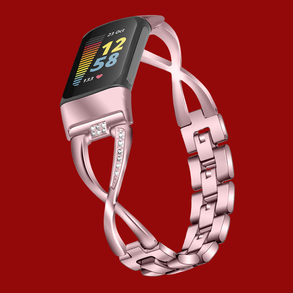 New Metallic Large Diamond-encrusted Smartwatch Band