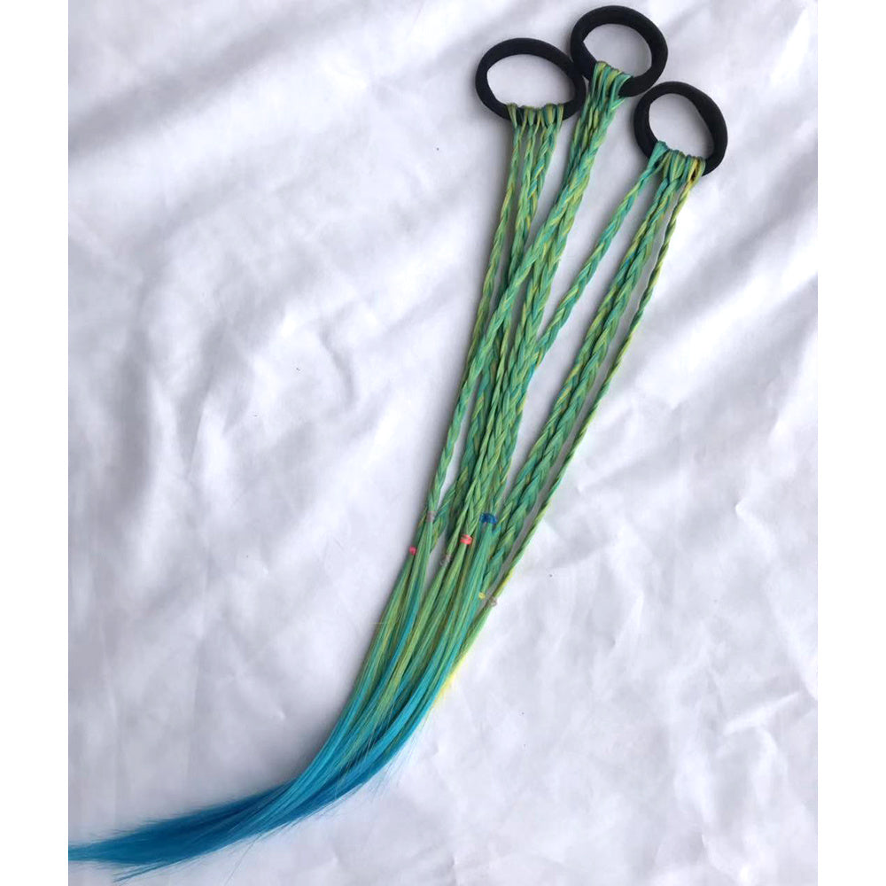 Colorful Braided Hair Extensions with Elastic Band