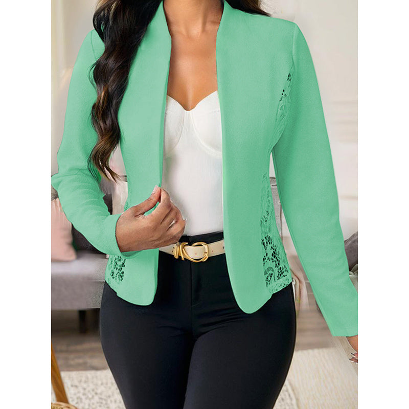 Elegant Lace Contrast Casual Jacket