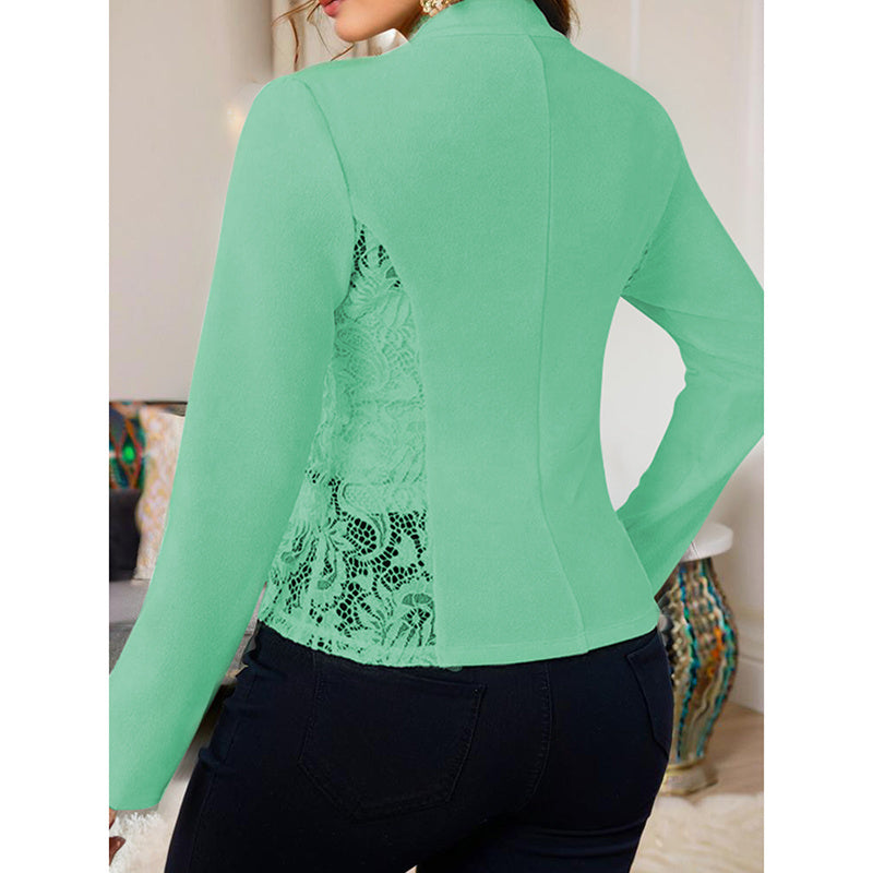 Elegant Lace Contrast Casual Jacket