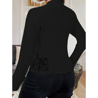 Elegant Lace Contrast Casual Jacket
