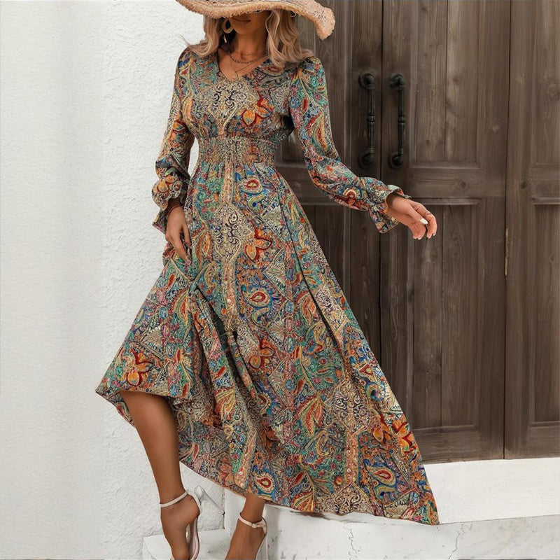 Women’s Retro Geometric Print Maxi