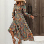 Women’s Retro Geometric Print Maxi