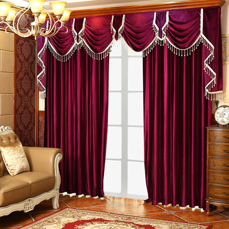 Luxury Red Velvet Blackout Curtains – Festive Design