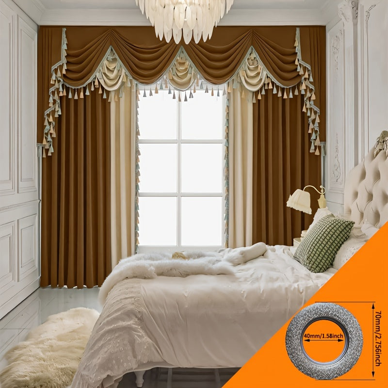 Luxury Velvet Splicing Curtains – Retro Villa Style