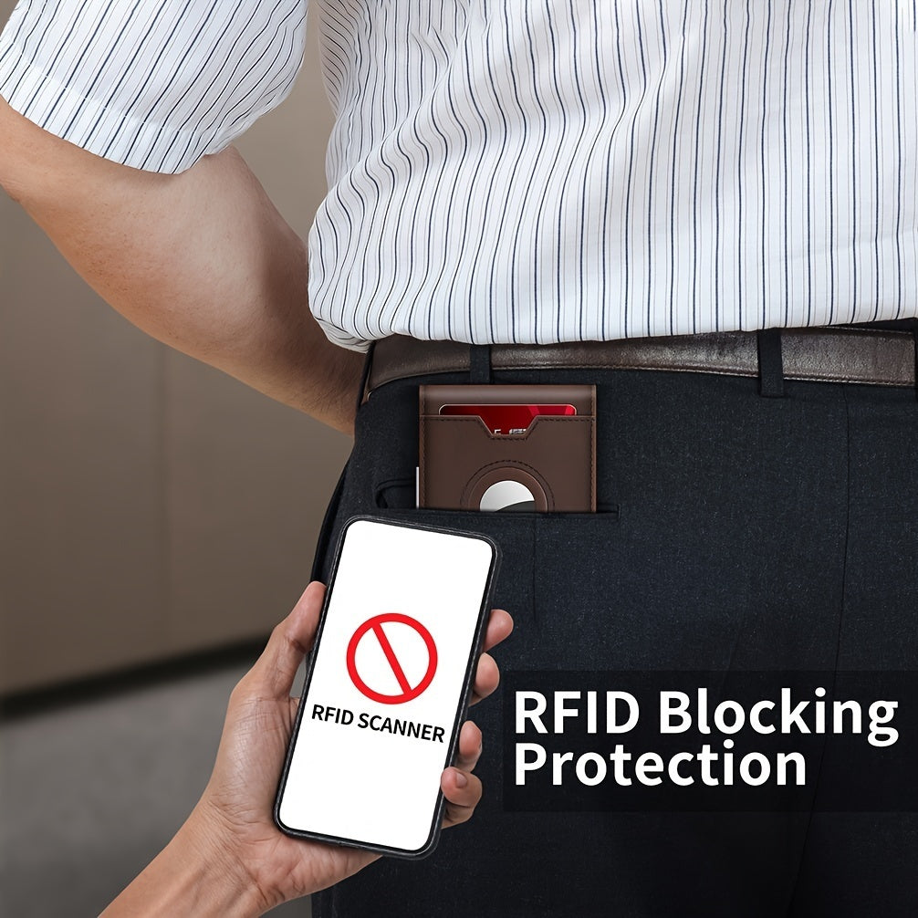 Slim RFID Leather Bifold Wallet with Money Clip