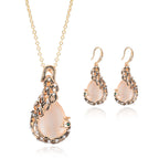 Bridal Jewelry Set – Peacock Gem Necklace & Earring