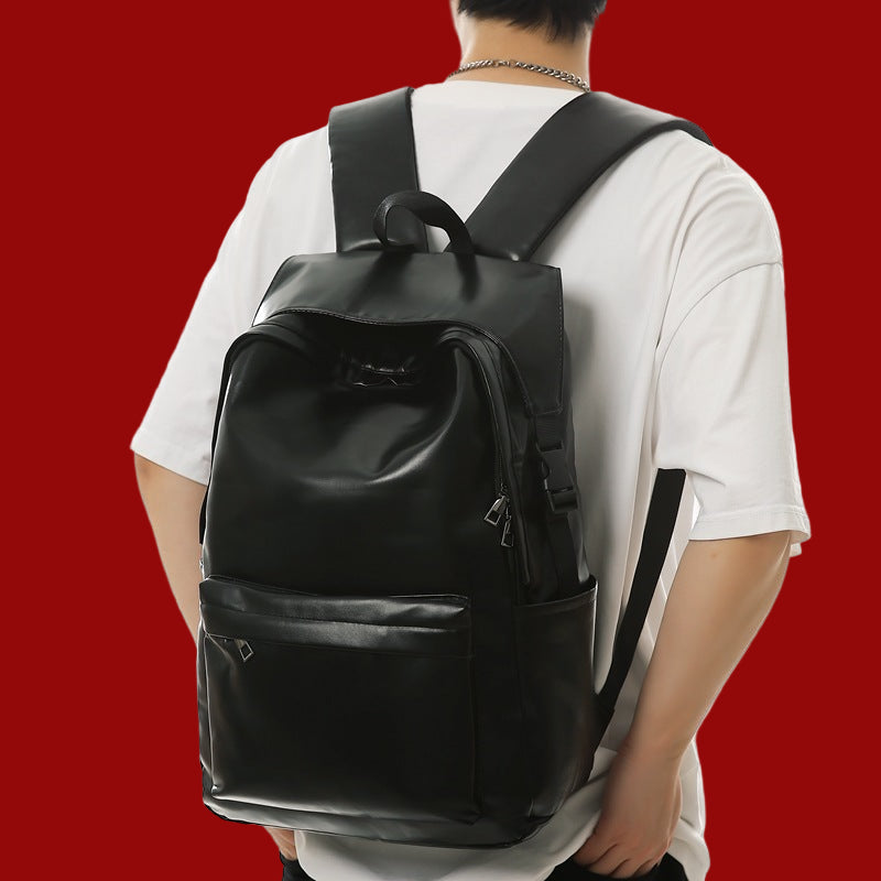 Travel Out Large Capacity PU Leather Men's Backpack