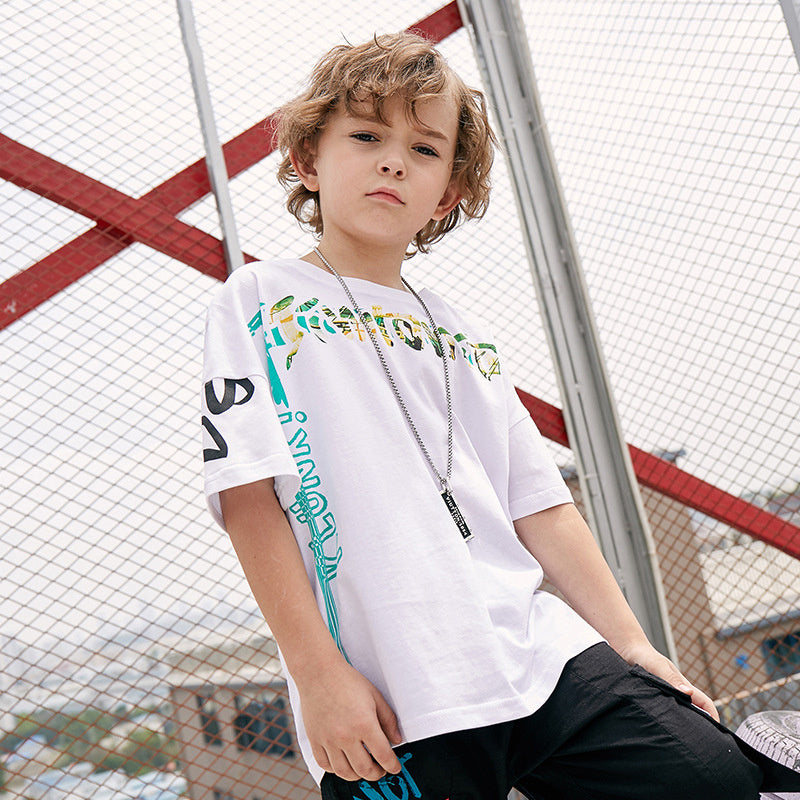 Children's sports printed T-shirt
