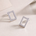 Moissanite Spark Stud Earrings – S925 Sterling Silver, Platinum-Plated