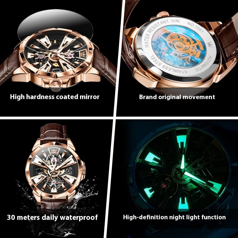 Automatic Mechanical Watch Hollow Waterproof