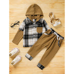 Toddler Boy Plaid Hoodie & Pants Set