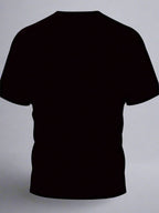 Color Eye Pattern Round Neck T-shirt