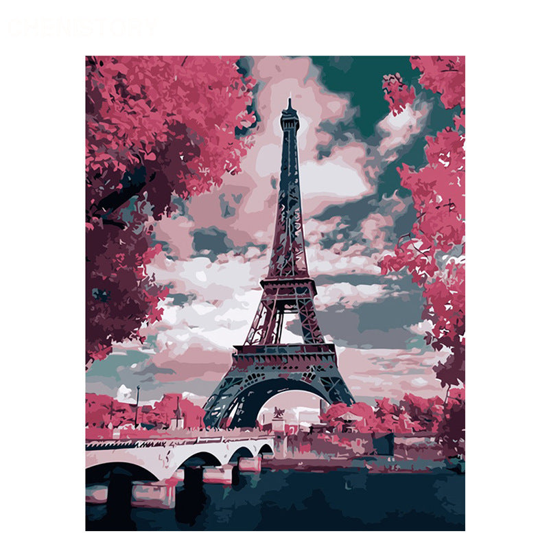 Frameless Diy Landscape Oil Painting