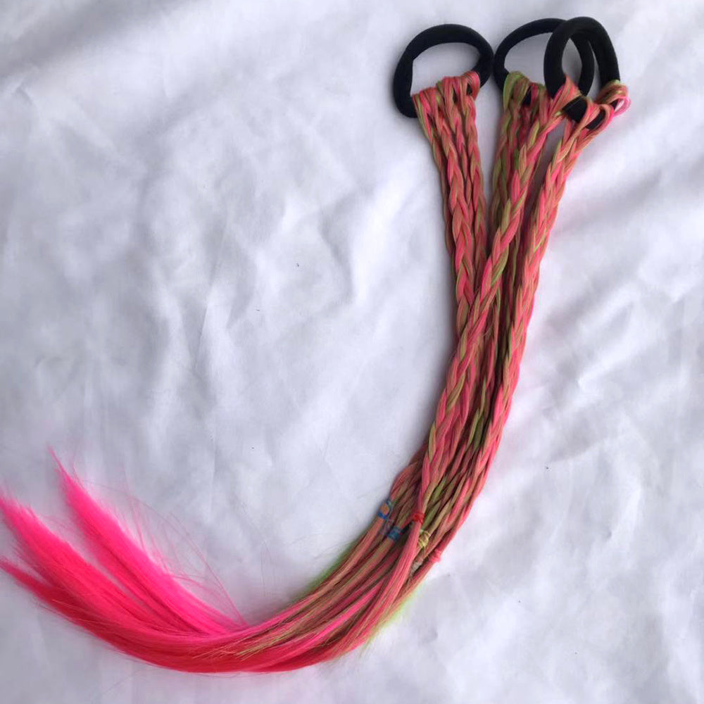 Colorful Braided Hair Extensions with Elastic Band