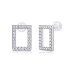 Moissanite Spark Stud Earrings – S925 Sterling Silver, Platinum-Plated