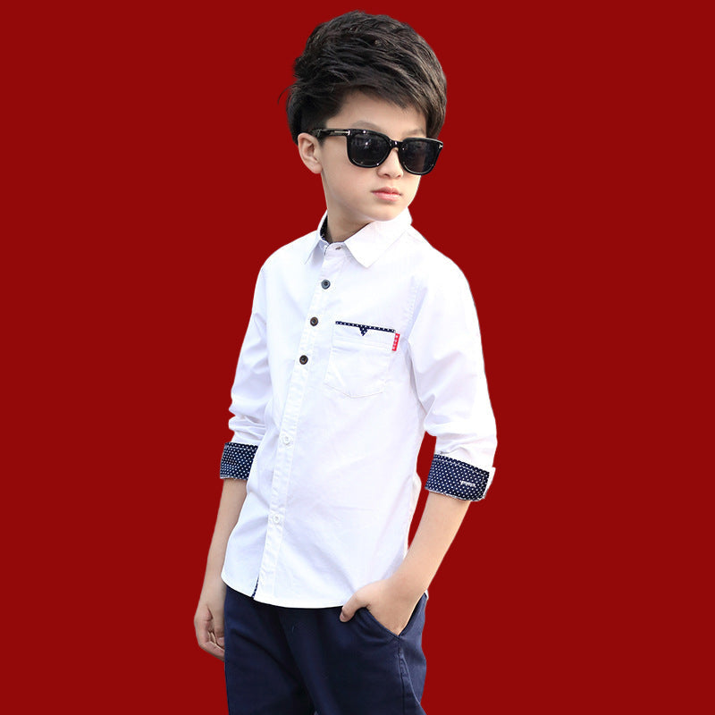 Trendy Kids Lapel Shirt with Polka Dots