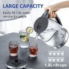 1.8L Glass Electric Kettle with LED Light