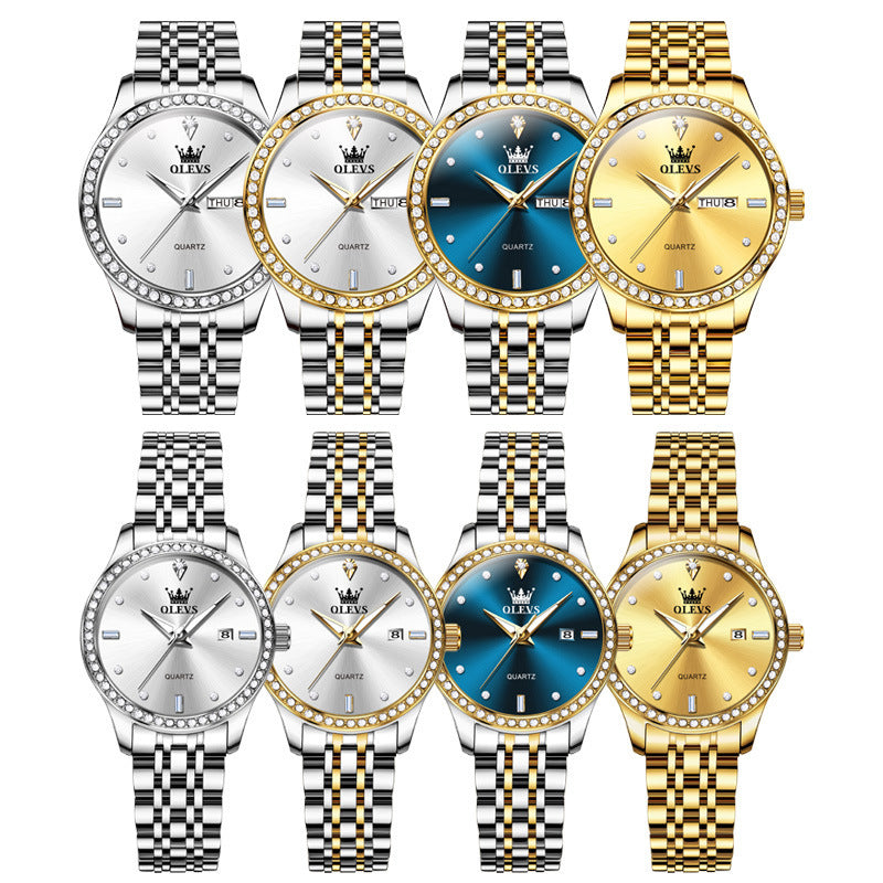 New Diamond-embedded Olevs Waterproof Watch
