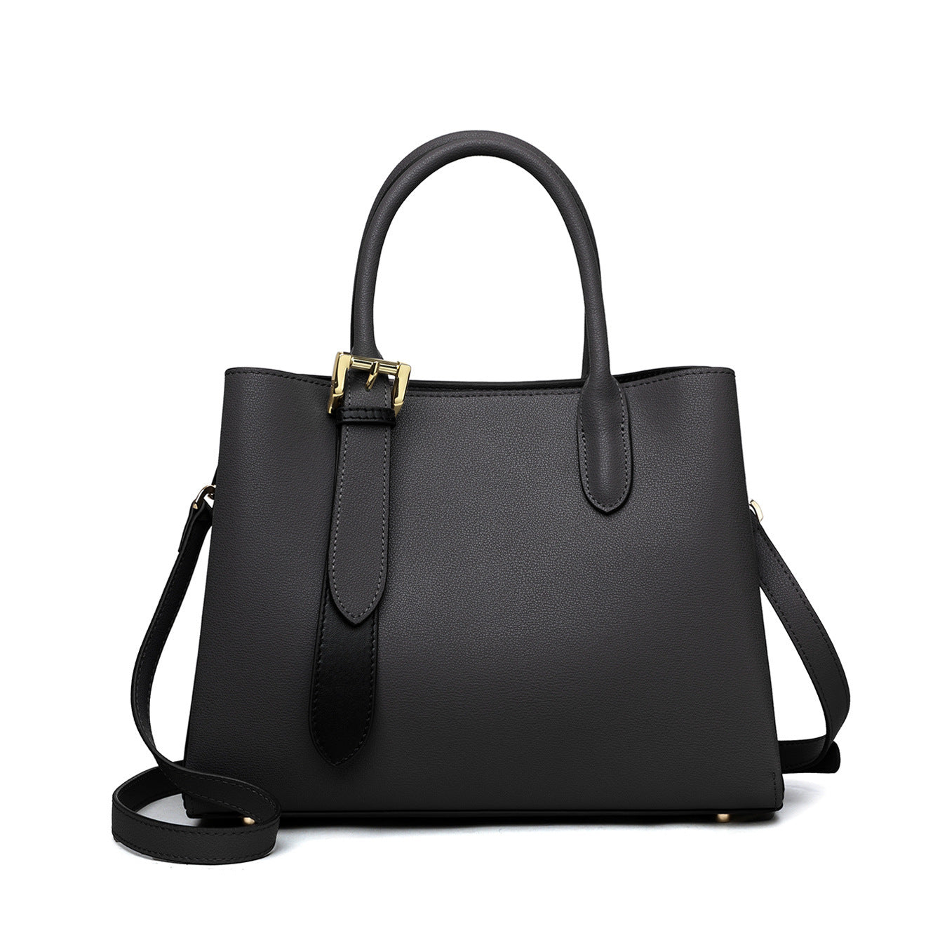 Niche Contrast-Color One-Shoulder Genuine Leather Bag