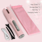 Wireless Automatic Hair Curler – USB Rechargeable, LCD Display, Ceramic Heating