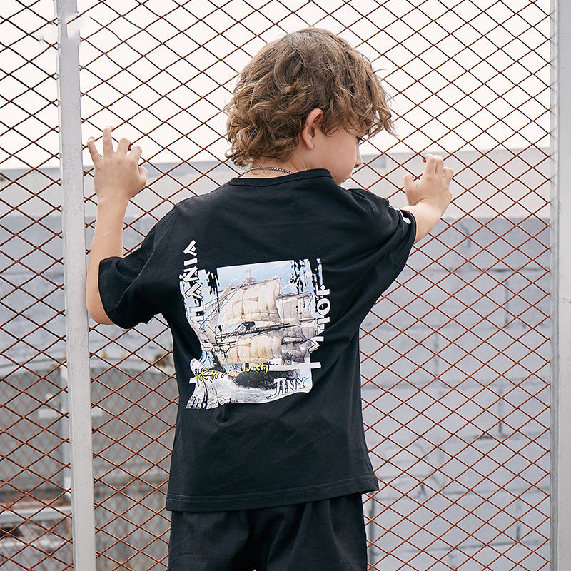 Children's sports printed T-shirt