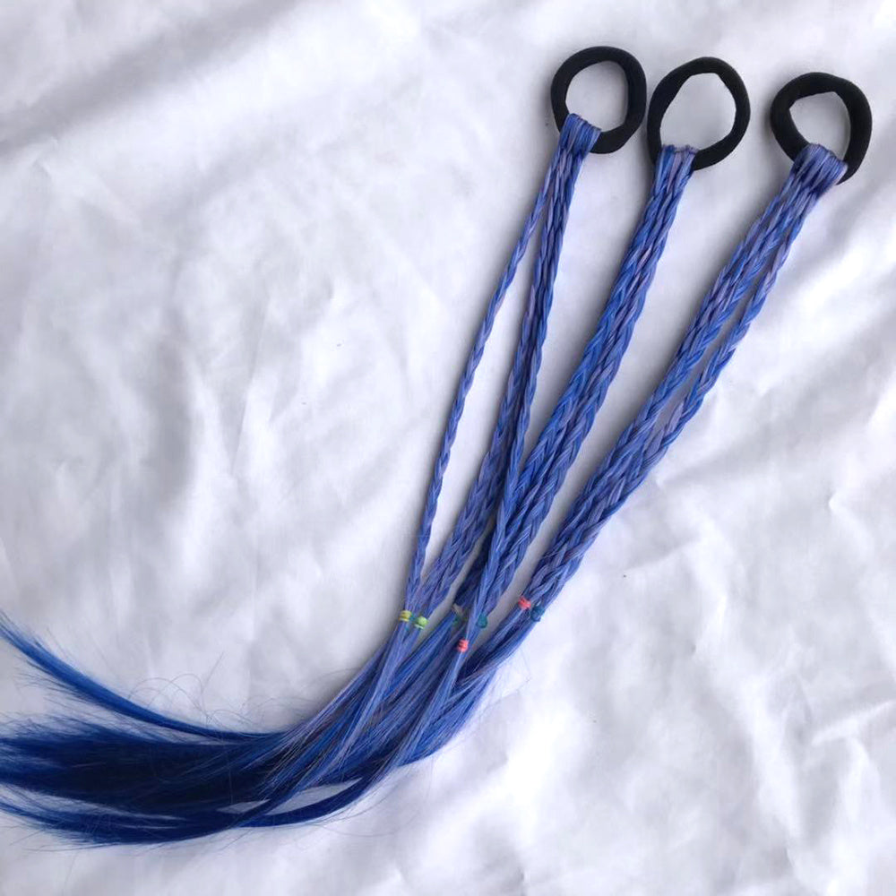 Colorful Braided Hair Extensions with Elastic Band