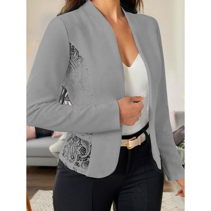 Elegant Lace Contrast Casual Jacket