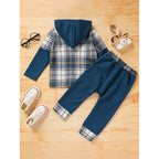 Toddler Boy Plaid Hoodie & Pants Set