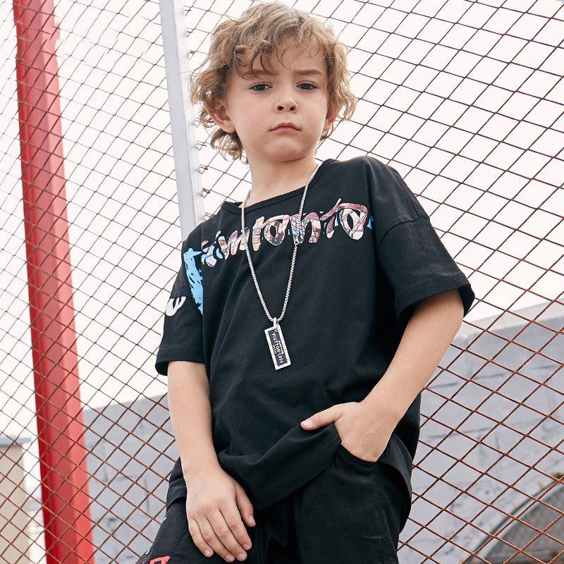 Children's sports printed T-shirt