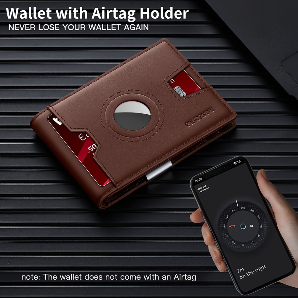 Slim RFID Leather Bifold Wallet with Money Clip