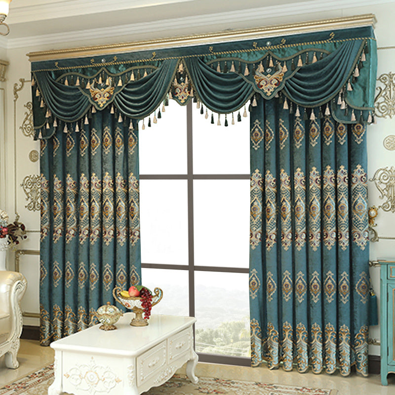 Luxury Embroidered Blackout Curtains – 2-Piece