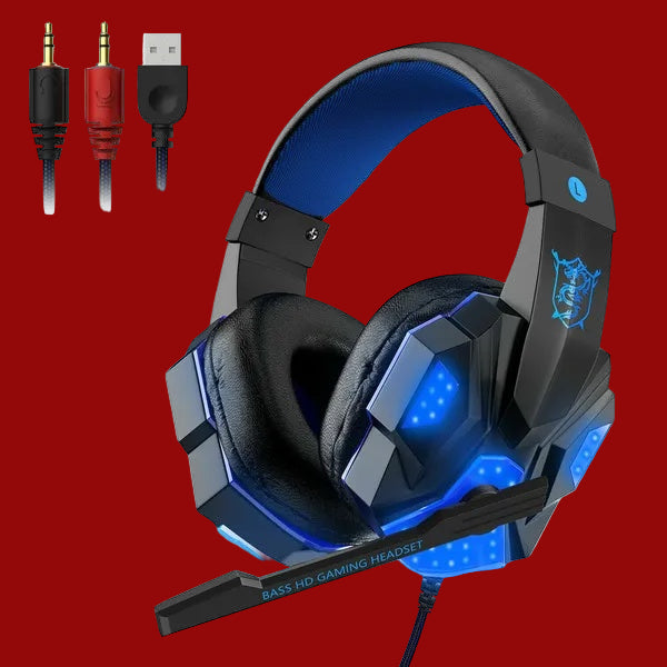 3.5mm LED Gaming Headset with Mic – Stereo Bass for PC/PS4/Xbox