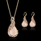 Bridal Jewelry Set – Peacock Gem Necklace & Earring