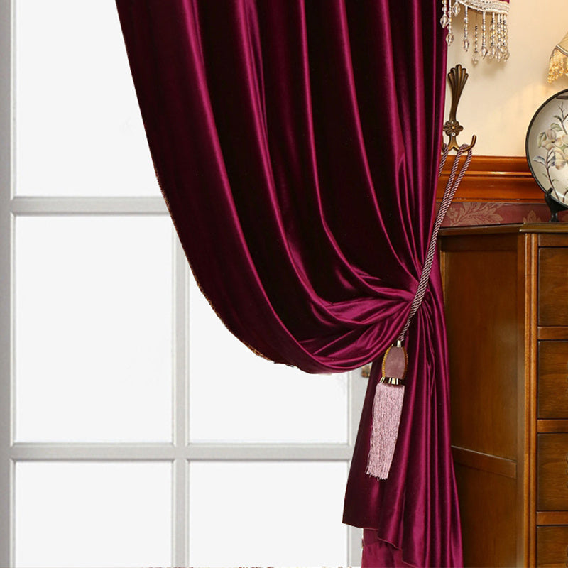Luxury Red Velvet Blackout Curtains – Festive Design