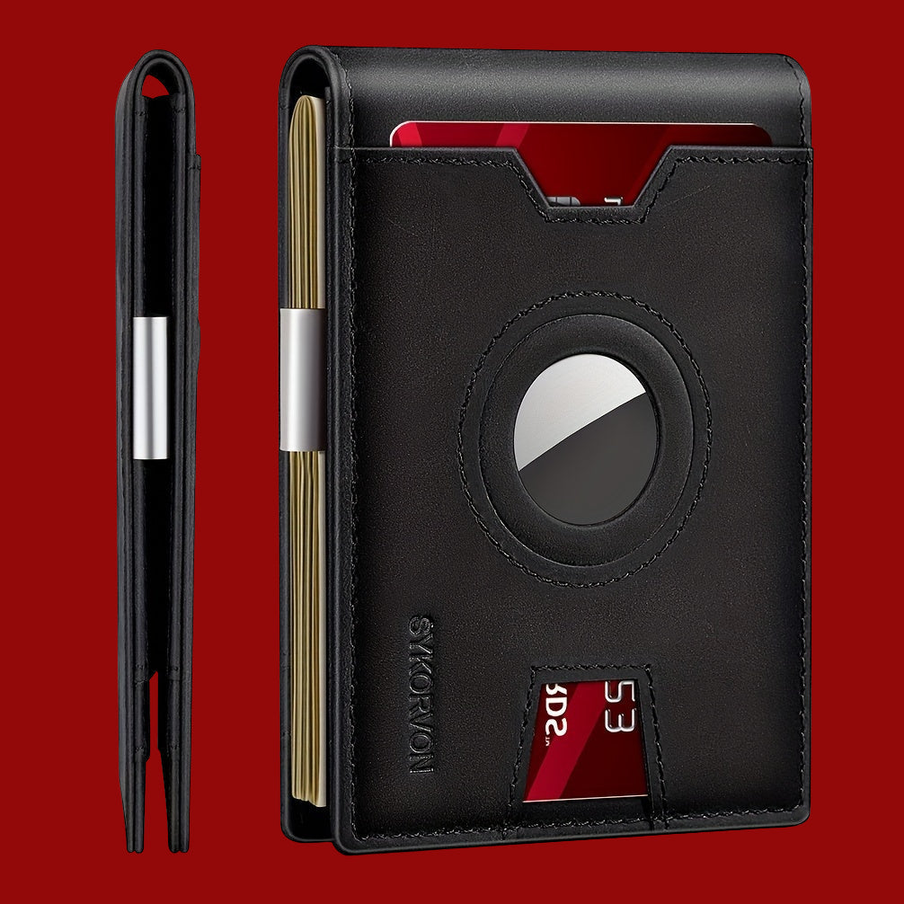 Slim RFID Leather Bifold Wallet with Money Clip