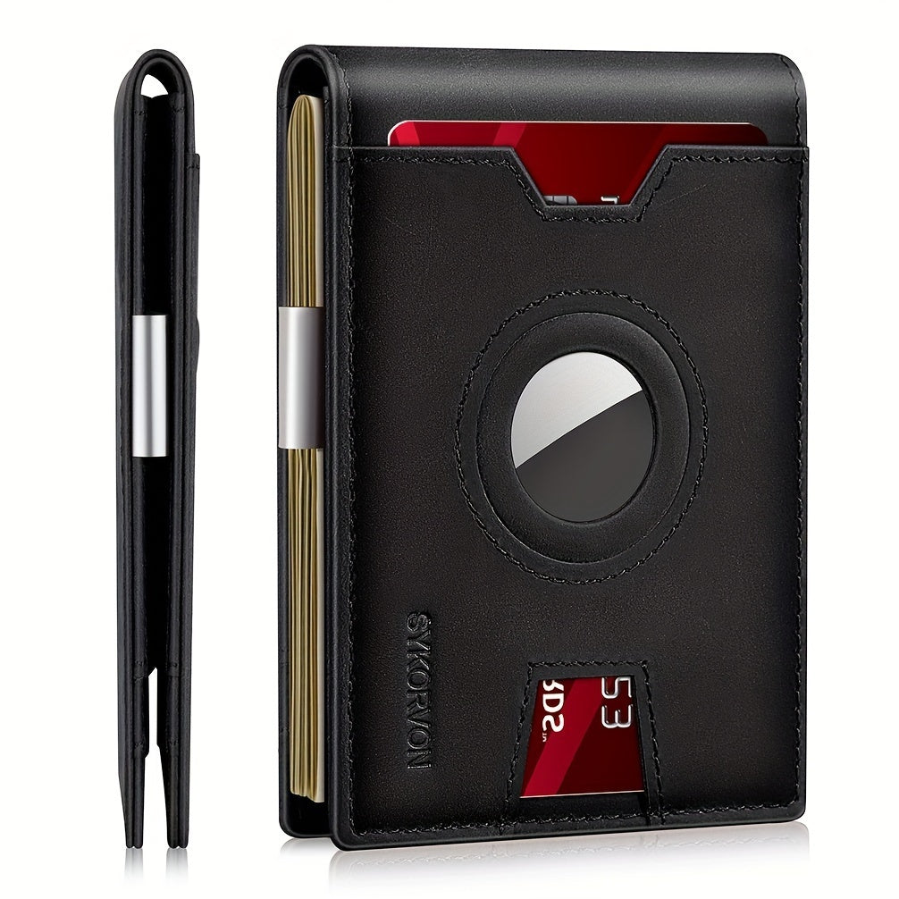 Slim RFID Leather Bifold Wallet with Money Clip