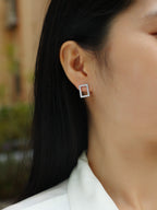 Moissanite Spark Stud Earrings – S925 Sterling Silver, Platinum-Plated