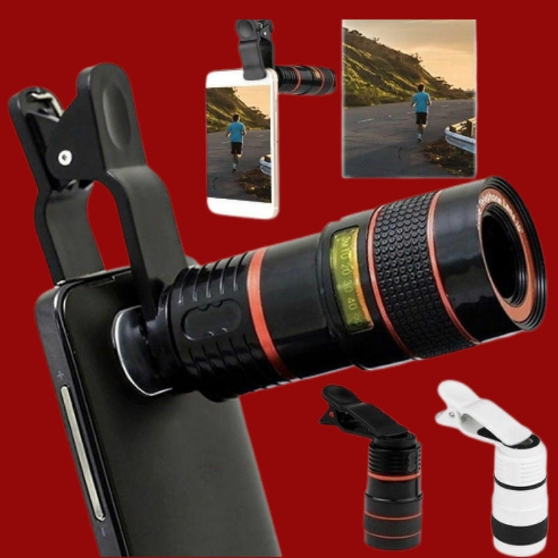 HD 8X Clip-On Zoom Lens for Mobile Phones