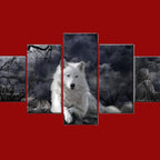 5 Panel Animal Wolf Wall Art Canvas Painting Poster Home Decor
