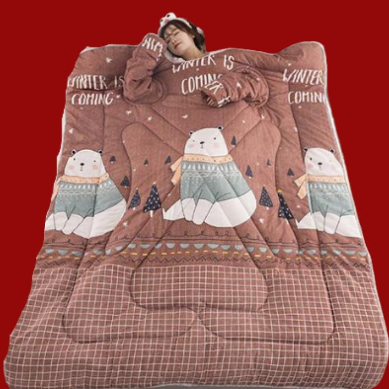 Winter Lazy Quilt with Sleeves