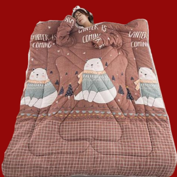 Winter Lazy Quilt with Sleeves