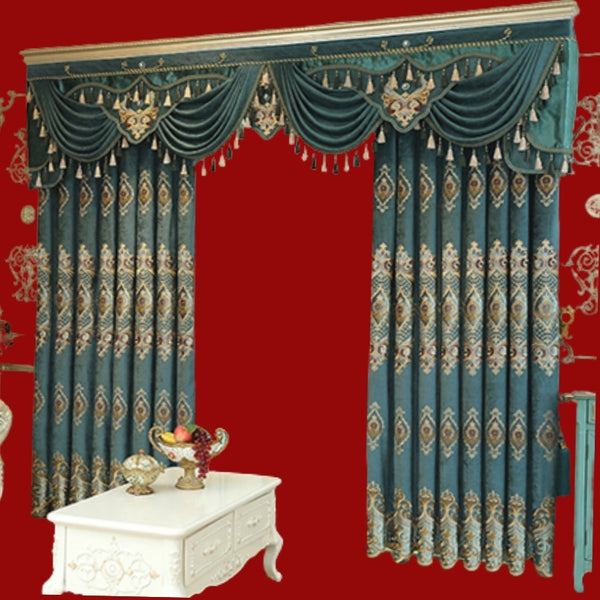 Luxury Embroidered Blackout Curtains – 2-Piece