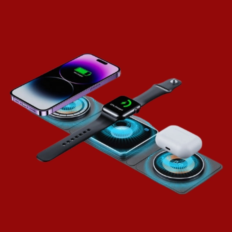 3-in-1 Magnetic Folding Wireless Charger Station