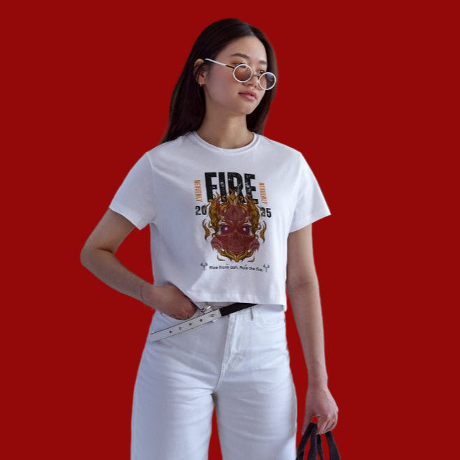 Fire Graphic Oversized Tee, Unisex Casual T-Shirt