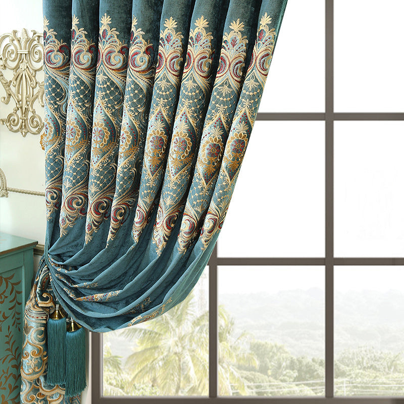 Luxury Embroidered Blackout Curtains – 2-Piece