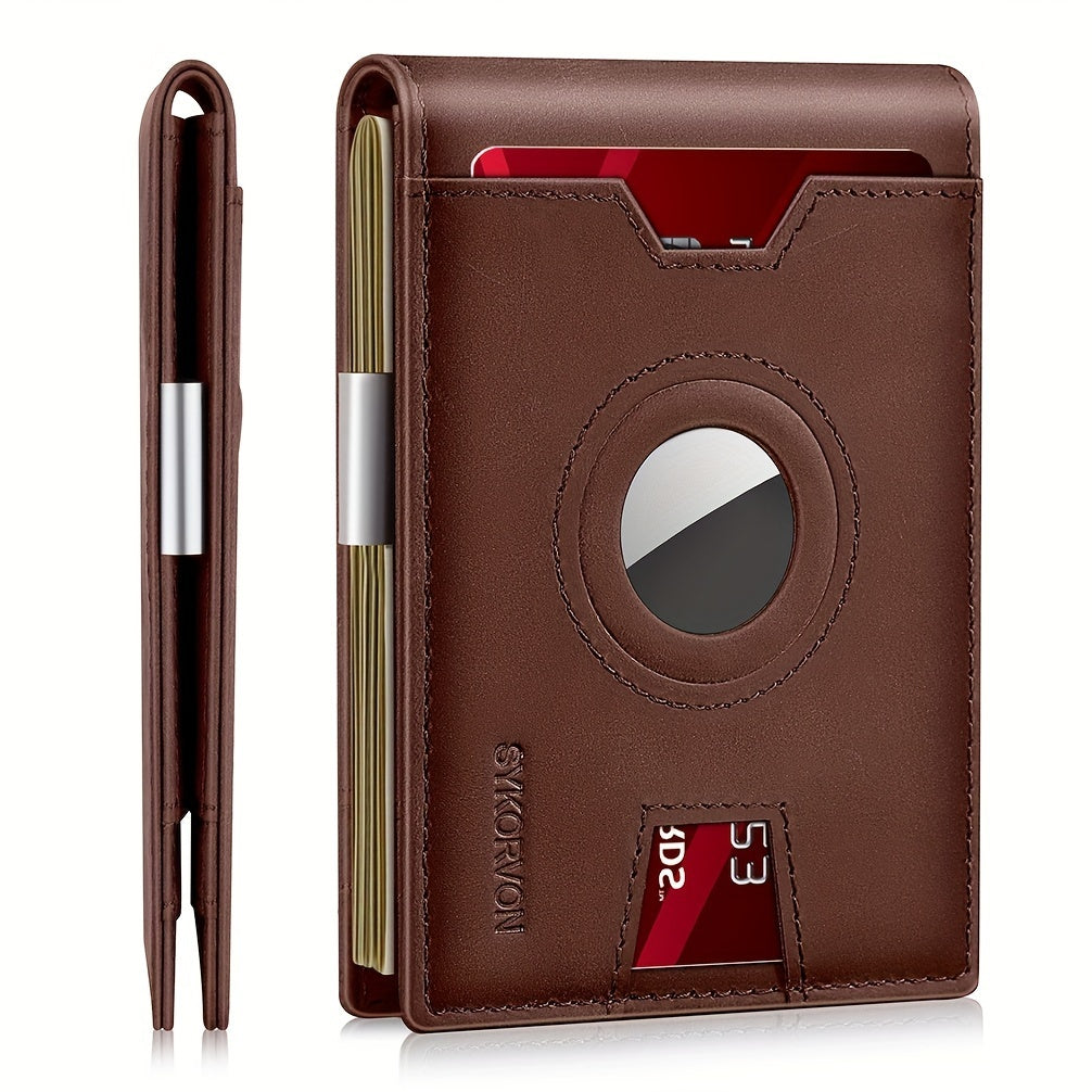 Slim RFID Leather Bifold Wallet with Money Clip